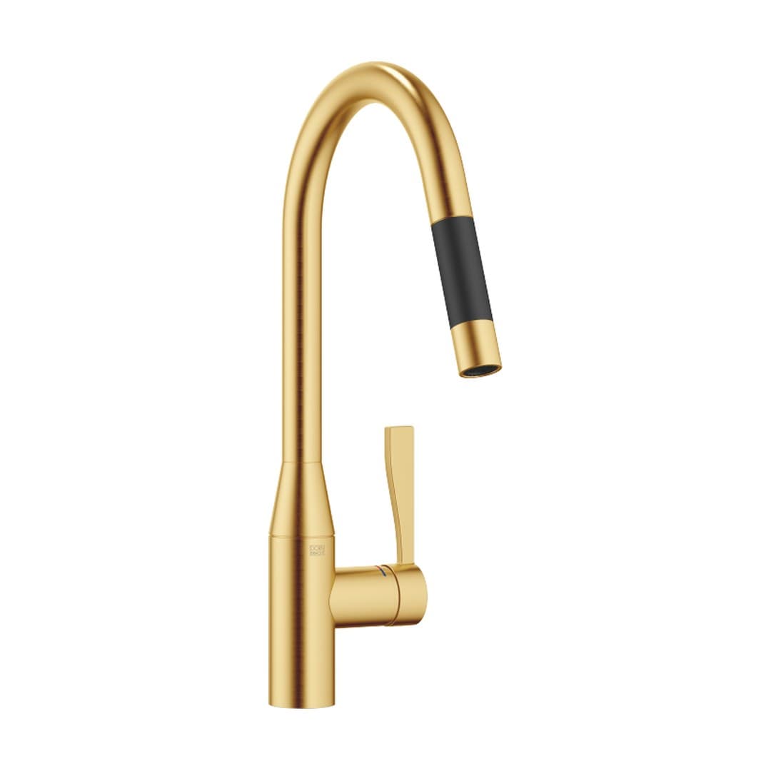 Dornbracht Sync – Μπαταρία Κουζίνας – Single-lever mixer Pull-down with spray function – Brushed Durabrass (23kt Gold) (33870895-28)