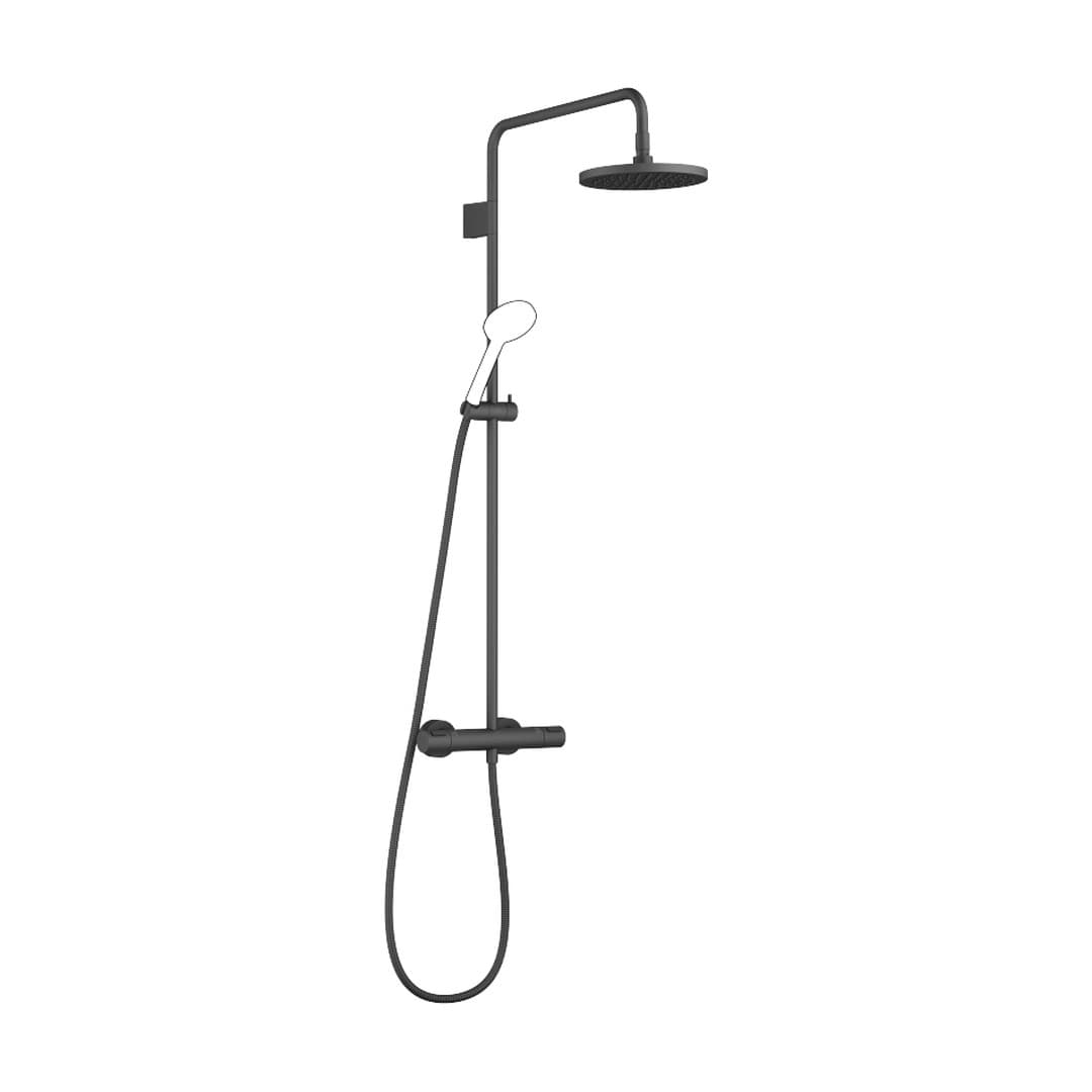 Dornbracht – Σύστημα Ντους – Showerpipe with shower thermostat without hand shower FlowReduce 220 mm – Matte Black (34464979-33)