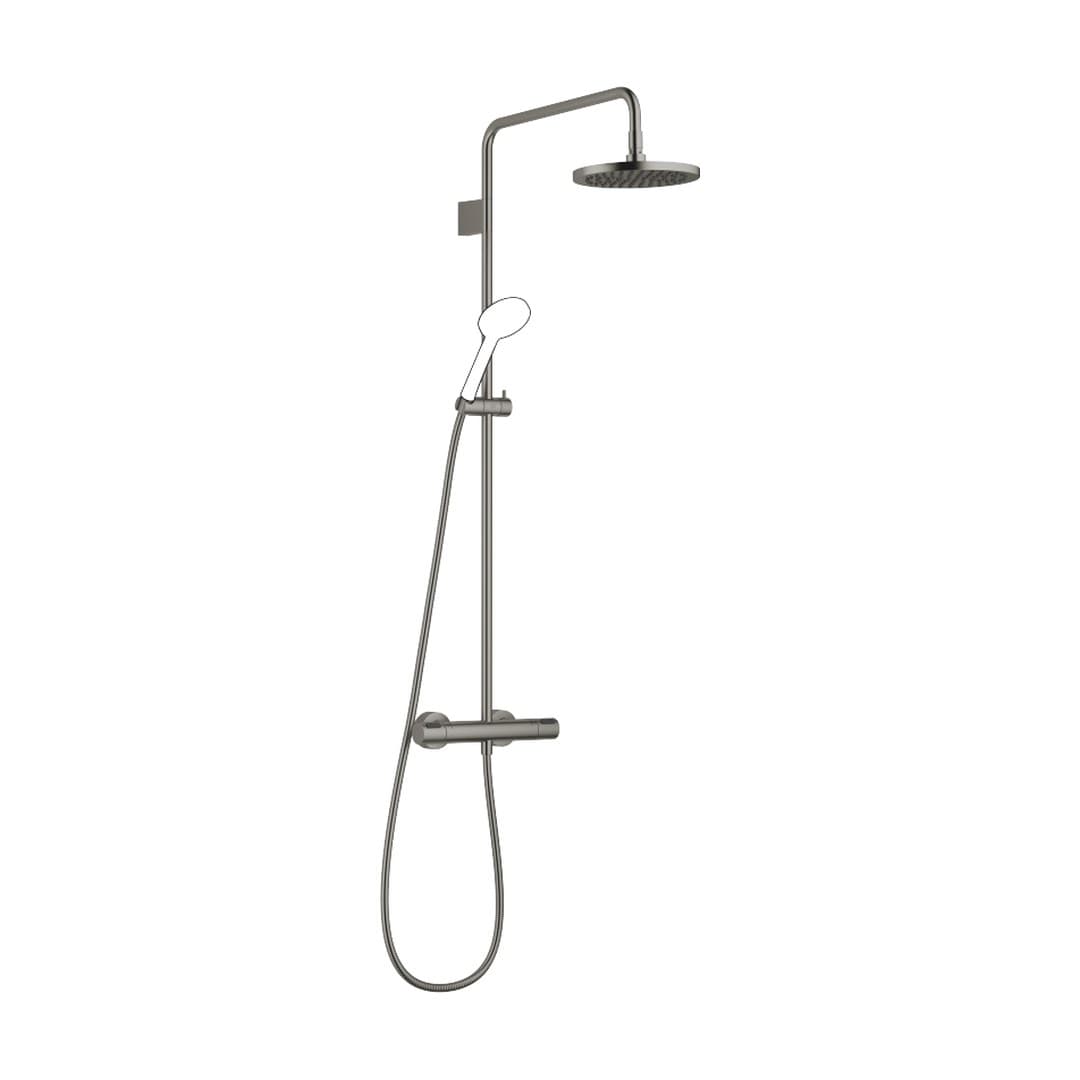 Dornbracht – Σύστημα Ντους – Showerpipe with shower thermostat without hand shower FlowReduce 220 mm – Brushed Dark Platinum (34464979-99)