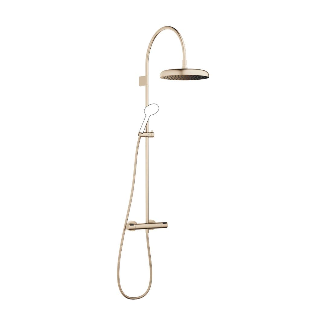 Dornbracht COYA – Σύστημα Ντους – Showerpipe with shower thermostat without hand shower 300 mm – Brushed Champagne (22kt Gold) (34465404-46)