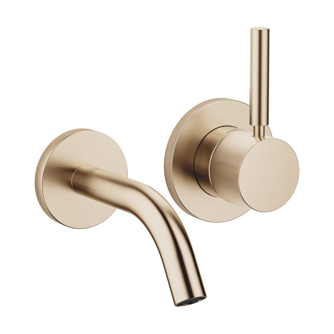Dornbracht Meta – Μπαταρία Νιπτήρα Τοίχου – Wall-mounted single-lever basin mixer without pop-up waste – Brushed Light Gold (PVD) (36867660-27)