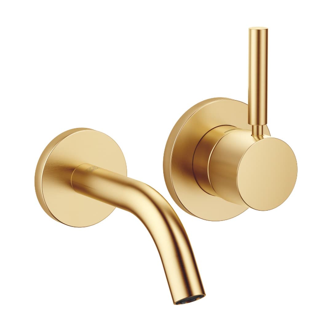 Dornbracht Meta – Μπαταρία Νιπτήρα Τοίχου – Wall-mounted single-lever basin mixer without pop-up waste – Brushed Gold (PVD) (36867660-37)