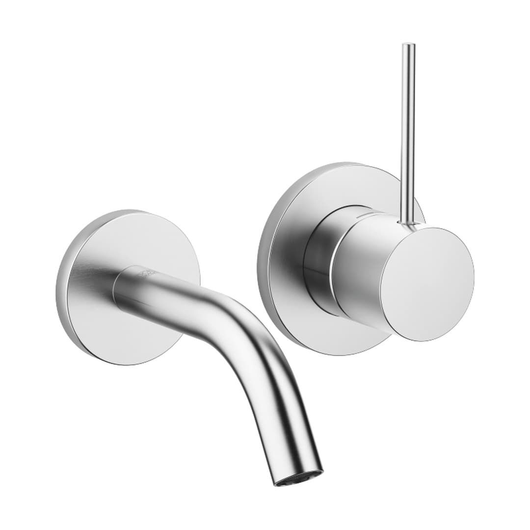 Dornbracht Meta – Μπαταρία Νιπτήρα Τοίχου – META SLIM Wall-mounted single-lever basin mixer without pop-up waste – Brushed Chrome (36867662-93)