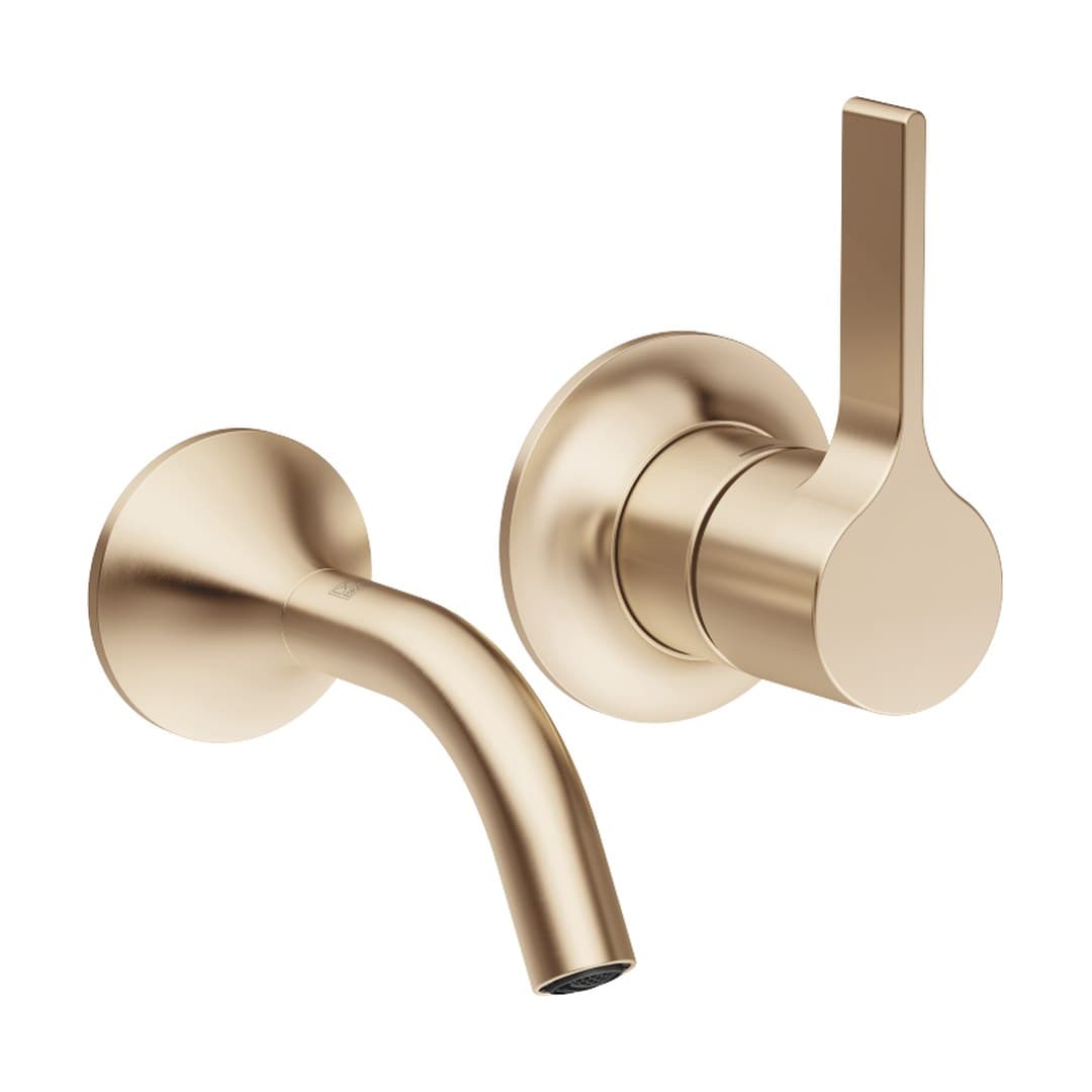 Dornbracht VAIA – Μπαταρία Νιπτήρα Τοίχου – Wall-mounted single-lever basin mixer without pop-up waste – Brushed Champagne (22kt Gold) (36867809-46)