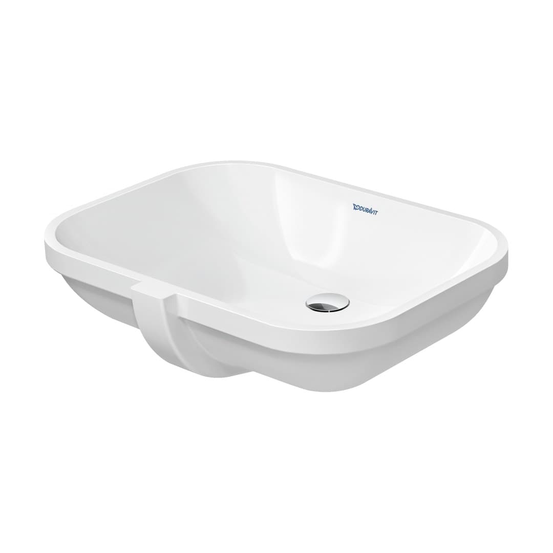 Duravit D-Code – Νιπτήρας Υποκαθήμενος – 590×455 mm, χωρίς οπή, με υπερχείλιση – White High Gloss (0338560000)