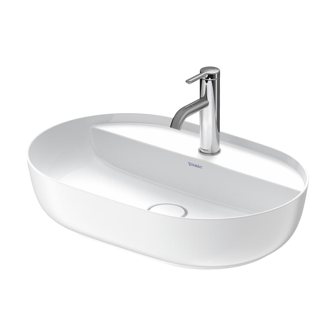 Duravit Luv – Νιπτήρας Επικαθήμενος – 600×400 mm, 1 οπή, χωρίς υπερχείλιση – White High Gloss, Satin Matt (0380602600)