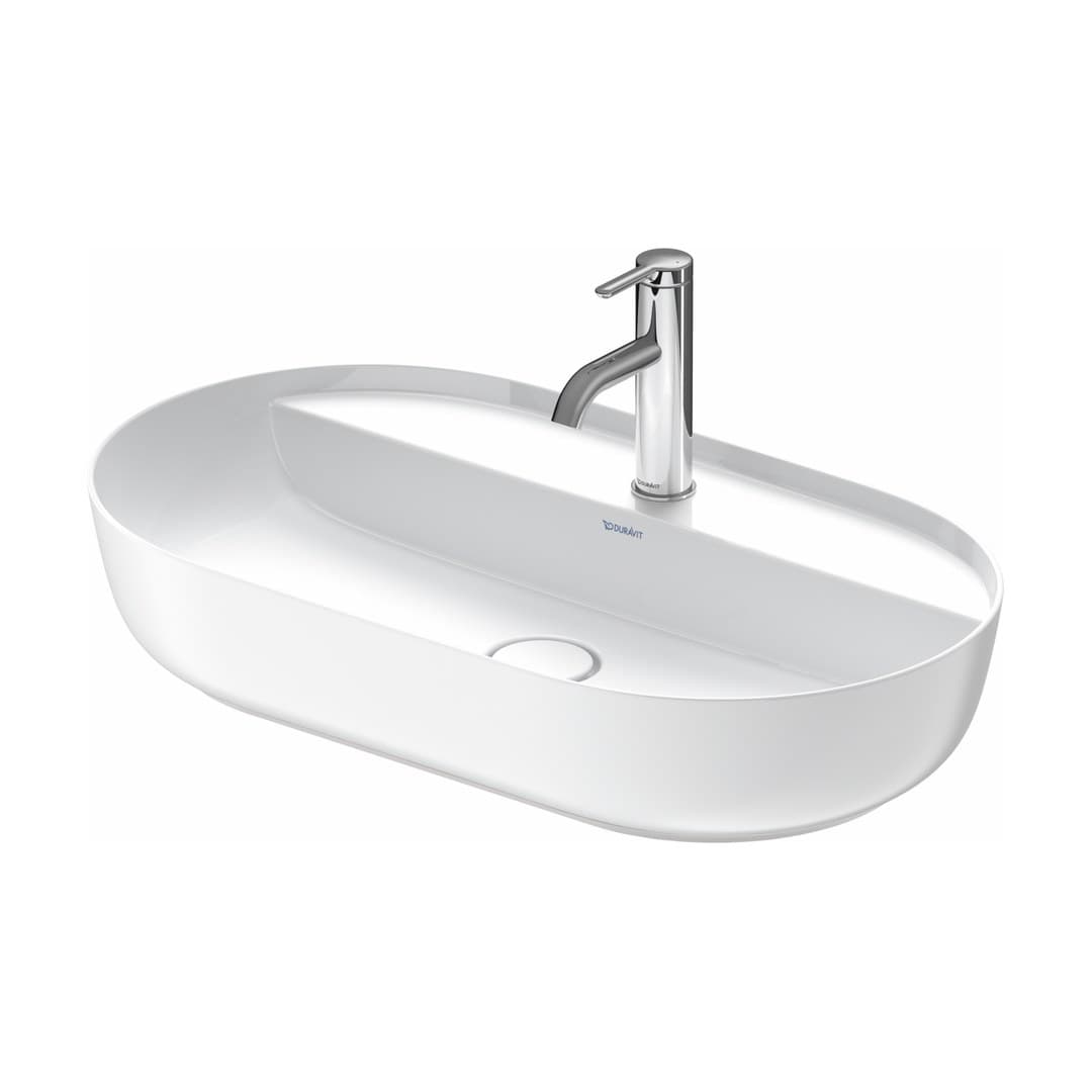 Duravit Luv – Νιπτήρας Επικαθήμενος – 700×400 mm, 1 οπή, χωρίς υπερχείλιση – White High Gloss, Satin Matt (0380702600)