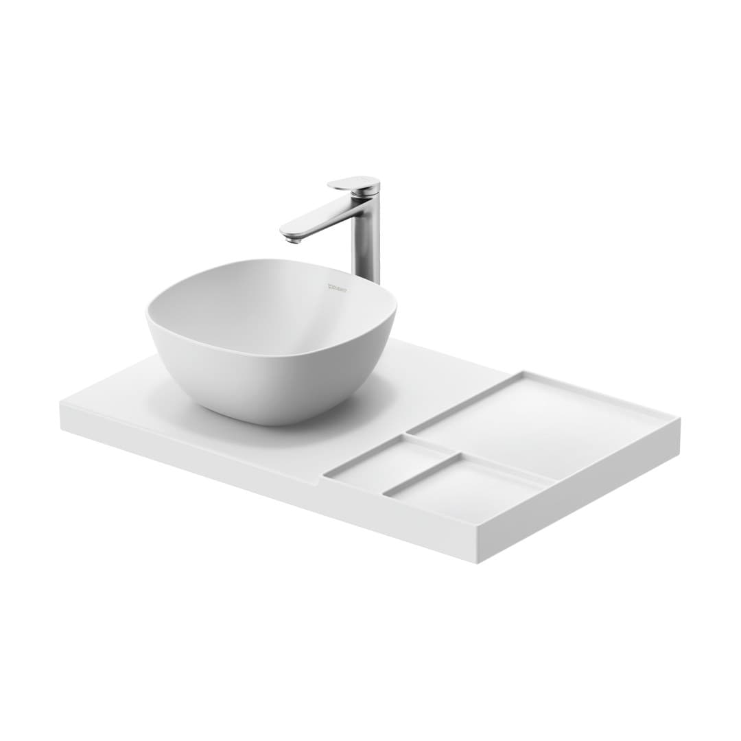 Duravit Aurena – Πάγκος Νιπτήρα – 800×500 mm, γούρνα αριστερά – White Satin Matt, DuraShield (099480AC00)