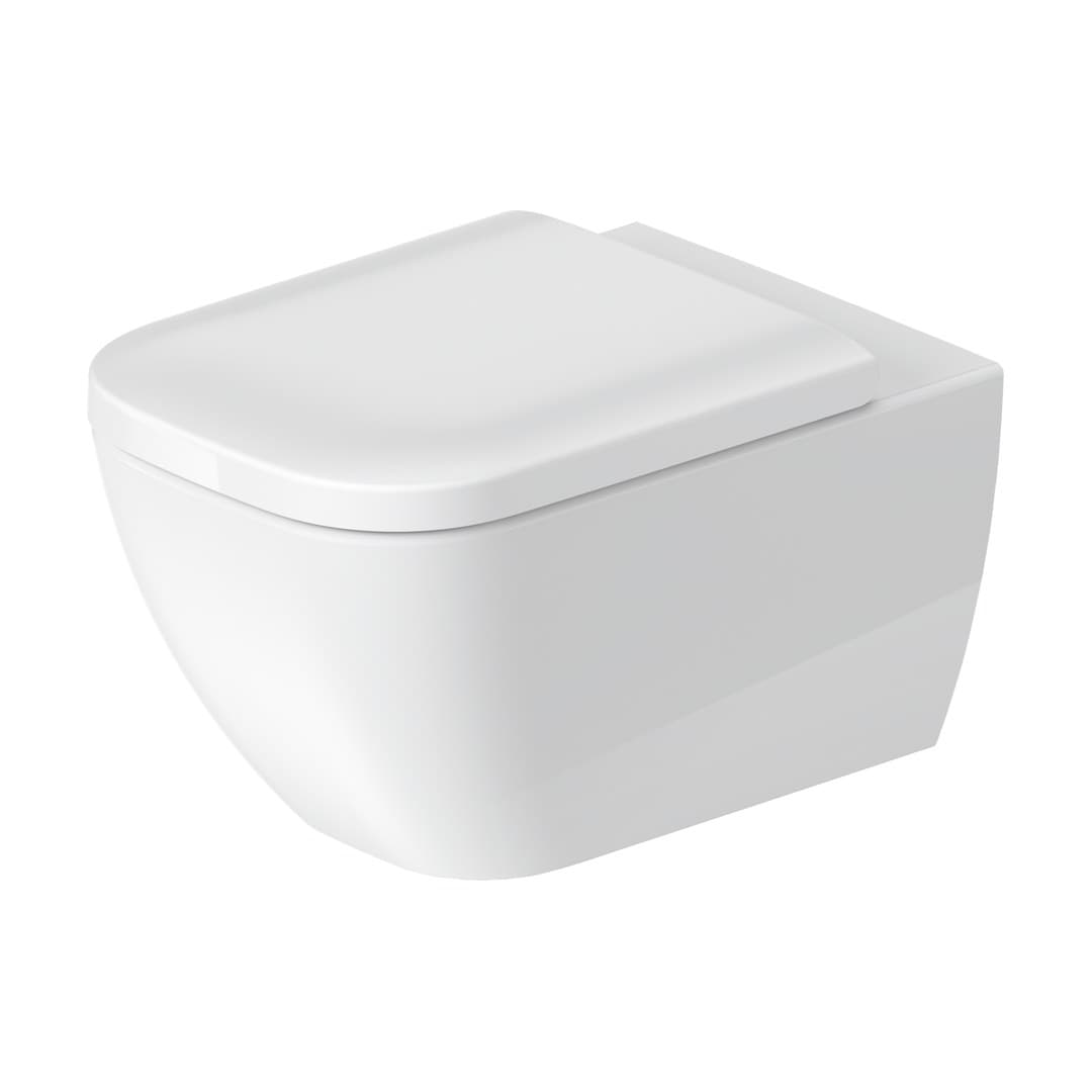 Duravit Happy D.2 – Λεκάνη Κρεμαστή – 365×540 mm, Rimless – White High Gloss, HygieneGlaze (2222092000)