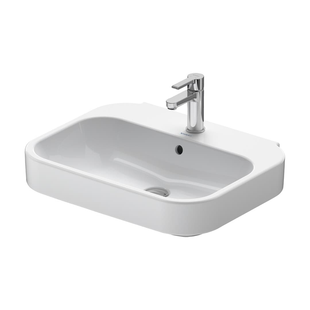Duravit Happy D.2 – Νιπτήρας Κρεμαστός – 600×475 mm, 1 οπή, με υπερχείλιση – White High Gloss (2316600000)