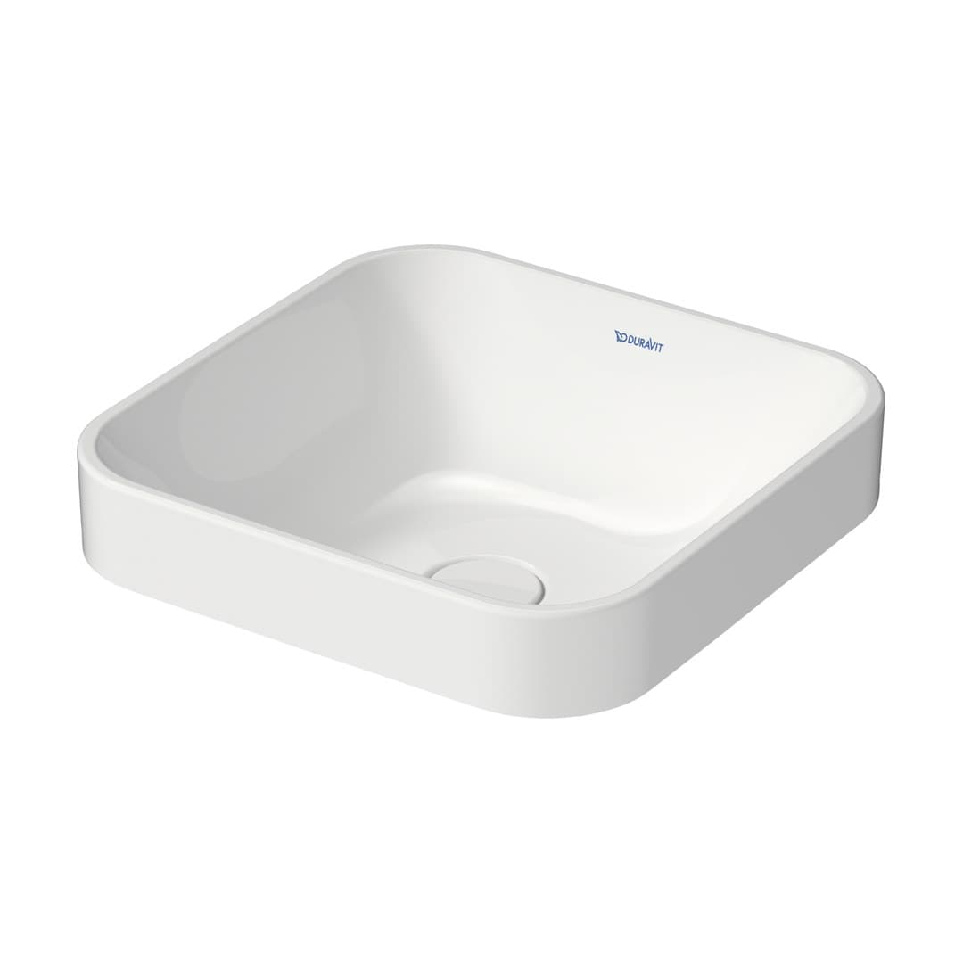 Duravit Happy D.2 – Νιπτήρας Επικαθήμενος – 400×400 mm, χωρίς οπή, χωρίς υπερχείλιση – White High Gloss (2359400000)