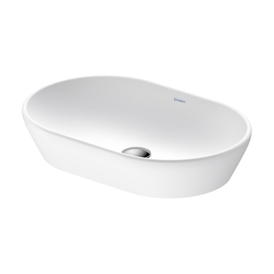 Duravit D-Neo – Νιπτήρας Επικαθήμενος – 600×400 mm, χωρίς οπή, χωρίς υπερχείλιση – White Satin Matt (2372603270)
