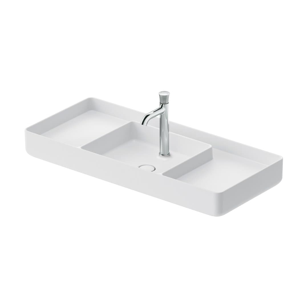 Duravit Bento Starck Box – Νιπτήρας Επικαθήμενος – 1040×460 mm, 1 οπή, χωρίς υπερχείλιση – White Satin Matt, HygieneGlaze (2381103071)