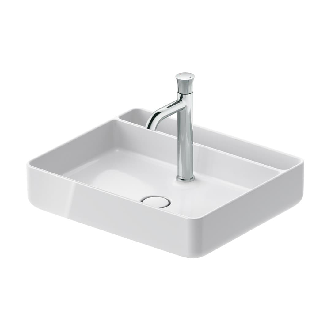 Duravit Bento Starck Box – Νιπτήρας Επικαθήμενος – 550×460 mm, 1 οπή, χωρίς υπερχείλιση – White High Gloss, HygieneGlaze (2381552071)
