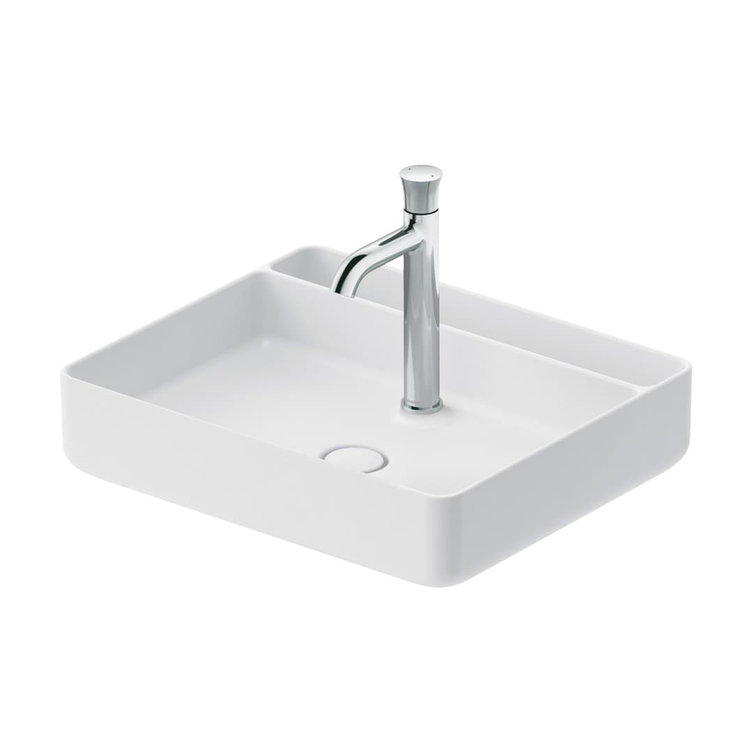 Duravit Bento Starck Box – Νιπτήρας Επικαθήμενος – 550×460 mm, 1 οπή, χωρίς υπερχείλιση – White Satin Matt, HygieneGlaze (2381553071)