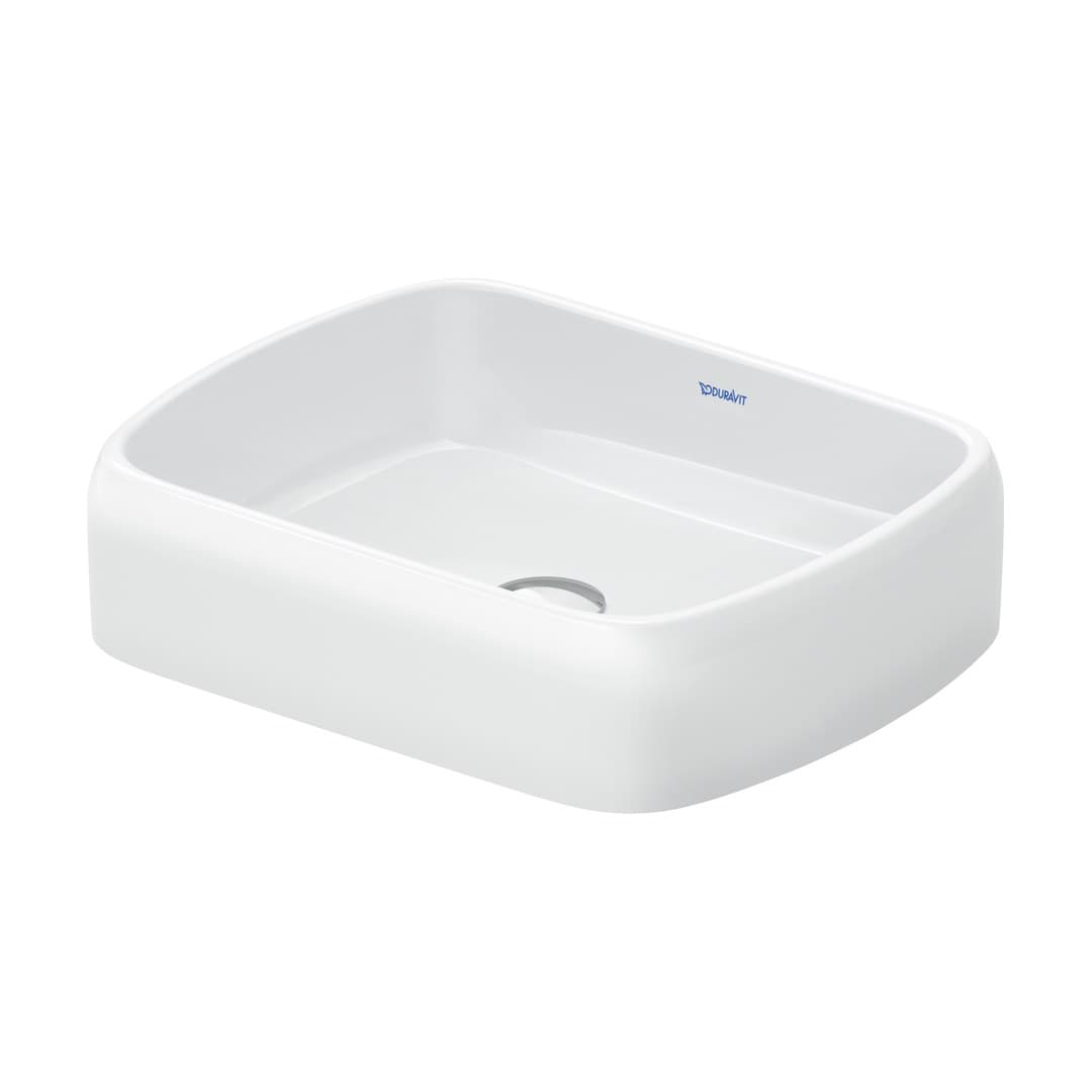 Duravit Collection One – Νιπτήρας Επικαθήμενος – 500×400 mm, χωρίς οπή, χωρίς υπερχείλιση, σαπουνοθήκη — – White High Gloss (2384500079)
