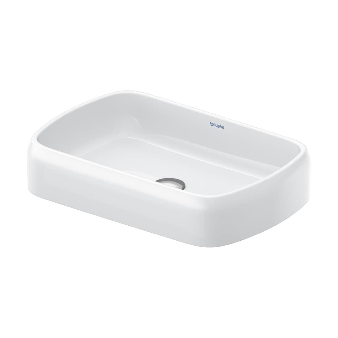 Duravit Collection One – Νιπτήρας Επικαθήμενος – 600×400 mm, χωρίς οπή, χωρίς υπερχείλιση, σχήμα Oval – White High Gloss (2384600079)