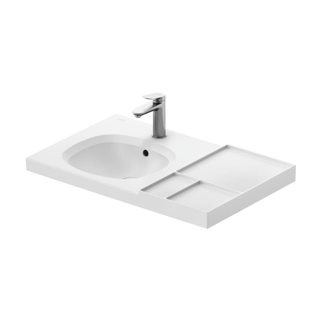 Duravit Aurena – Νιπτήρας Επίπλου – 800×500 mm, 1 οπή, με υπερχείλιση – White Satin Matt, DuraShield (238980AC00)