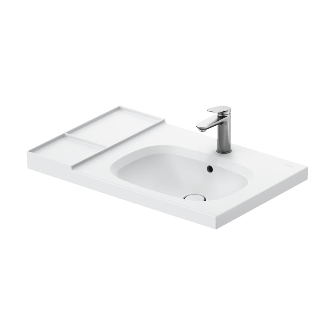 Duravit Aurena – Νιπτήρας Επίπλου – 800×500 mm, 1 οπή, με υπερχείλιση – White Satin Matt, DuraShield (239480AC00)