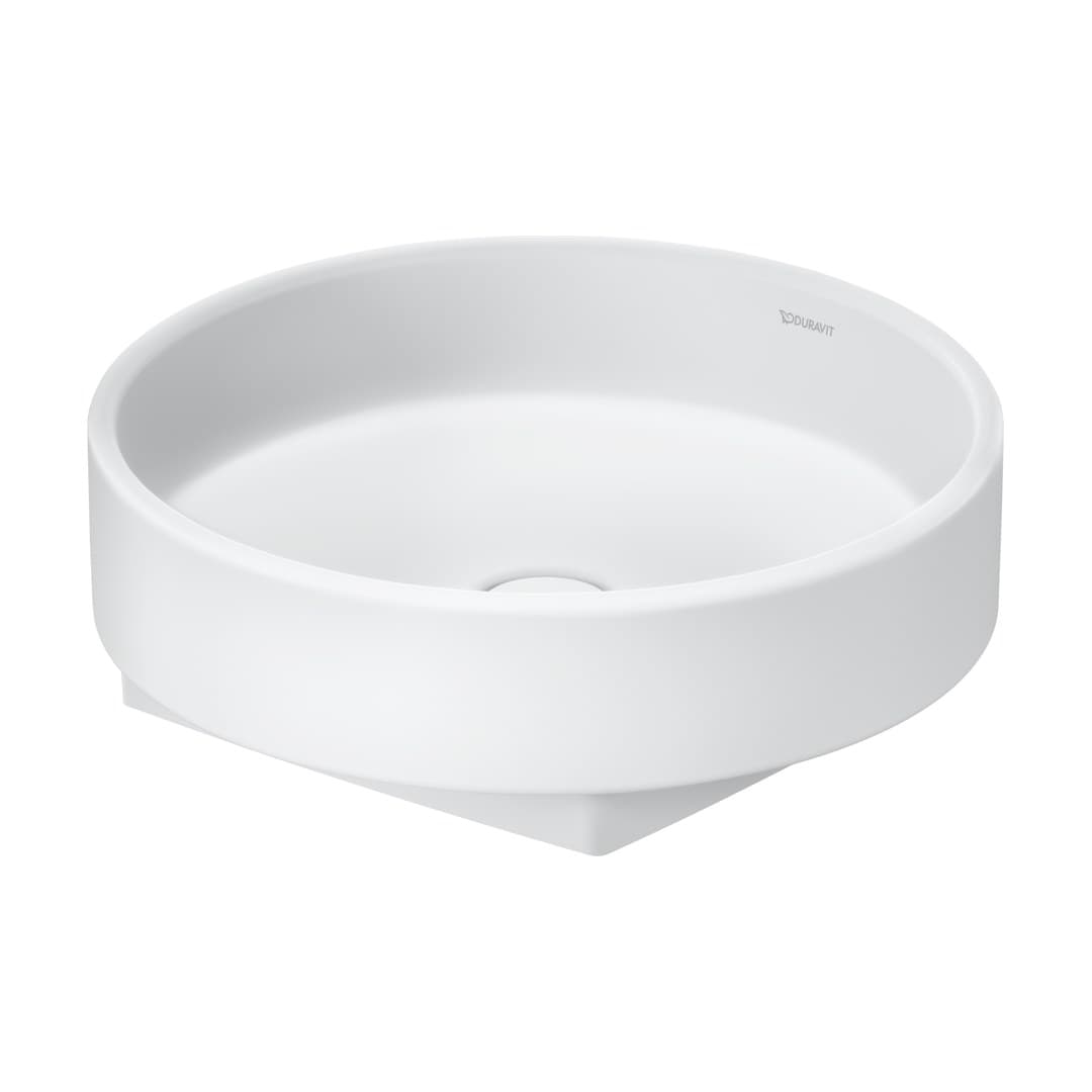 Duravit Balcoon – Νιπτήρας Επικαθήμενος – 450×450 mm, χωρίς οπή, χωρίς υπερχείλιση – White Satin Matt, DuraShield (240945AC79)