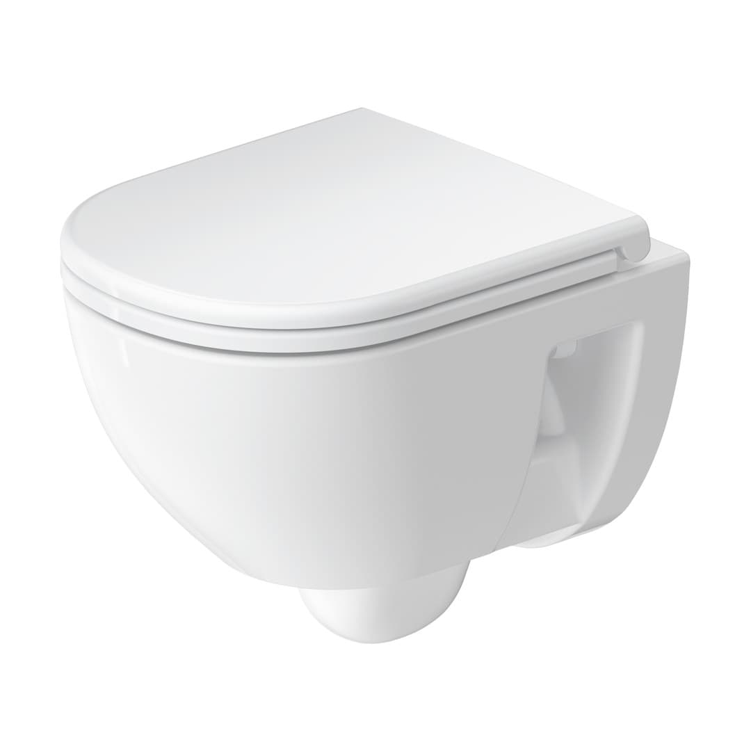 Duravit D-Code – Λεκάνη Κρεμαστή – 370×480 mm, Rimless – White High Gloss (25150900002)