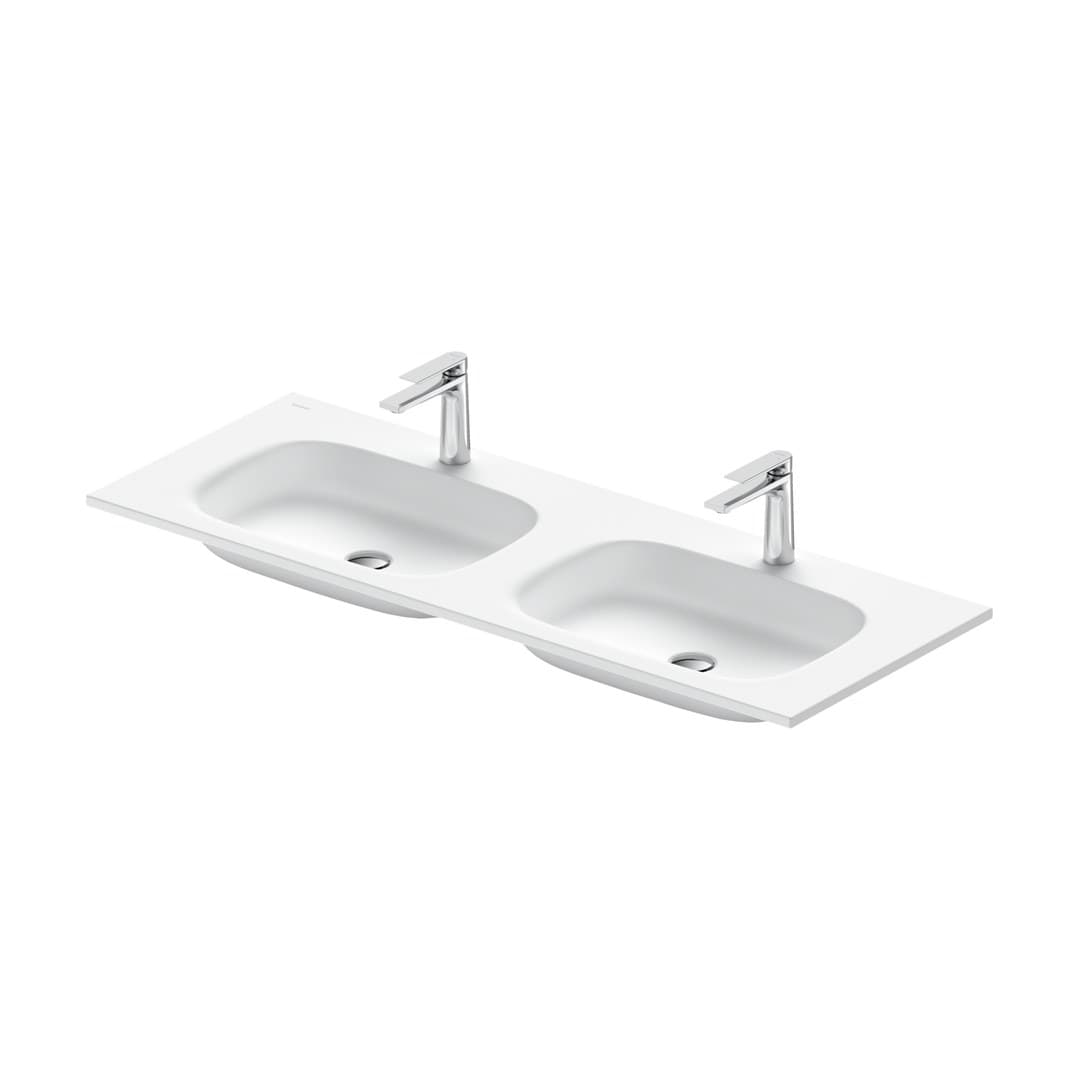 Duravit Sivida – Νιπτήρας Επίπλου – 1290×485 mm, 1 οπή, χωρίς υπερχείλιση – White Satin Matt (2650043200)