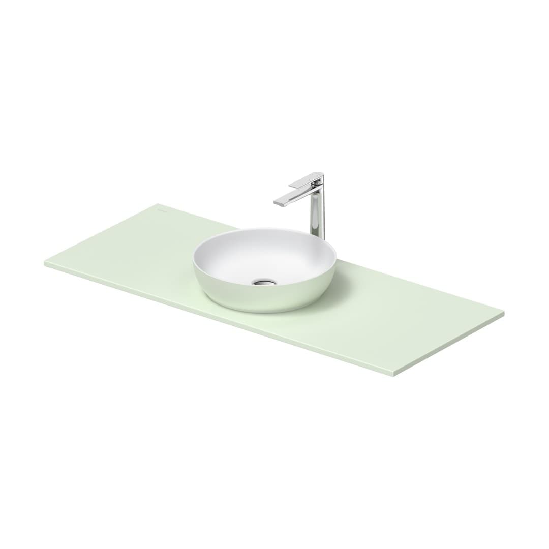 Duravit Sivida – Νιπτήρας Επικαθήμενος – 1220×510 mm, χωρίς οπή, χωρίς υπερχείλιση – White Satin Matt, Pale Green Matt (268003FH00)