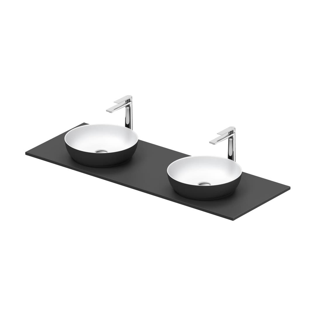 Duravit Sivida – Νιπτήρας Επικαθήμενος – 1410×510 mm, χωρίς οπή, χωρίς υπερχείλιση – White Satin Matt, Dark grey Matt (268004FI00)