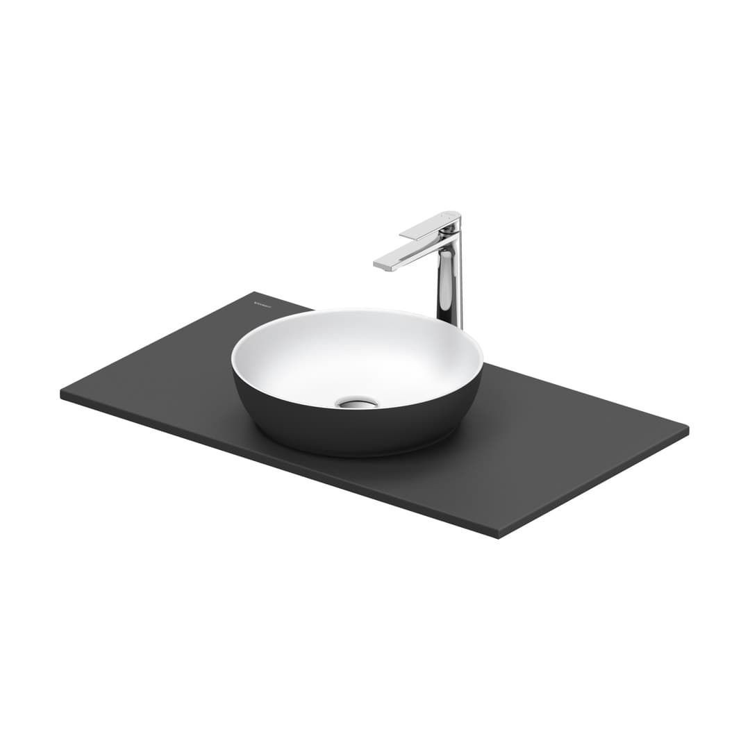 Duravit Sivida – Νιπτήρας Επικαθήμενος – 880×500 mm, χωρίς οπή, χωρίς υπερχείλιση – White Satin Matt, Dark grey Matt (268013FI00)