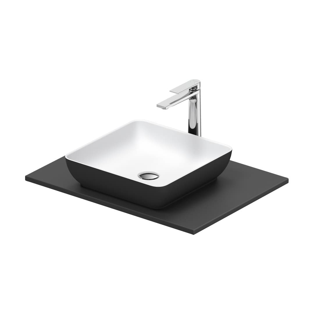 Duravit Sivida – Νιπτήρας Επικαθήμενος – 680×500 mm, χωρίς οπή, χωρίς υπερχείλιση – White Satin Matt, Dark grey Matt (268017FI00)