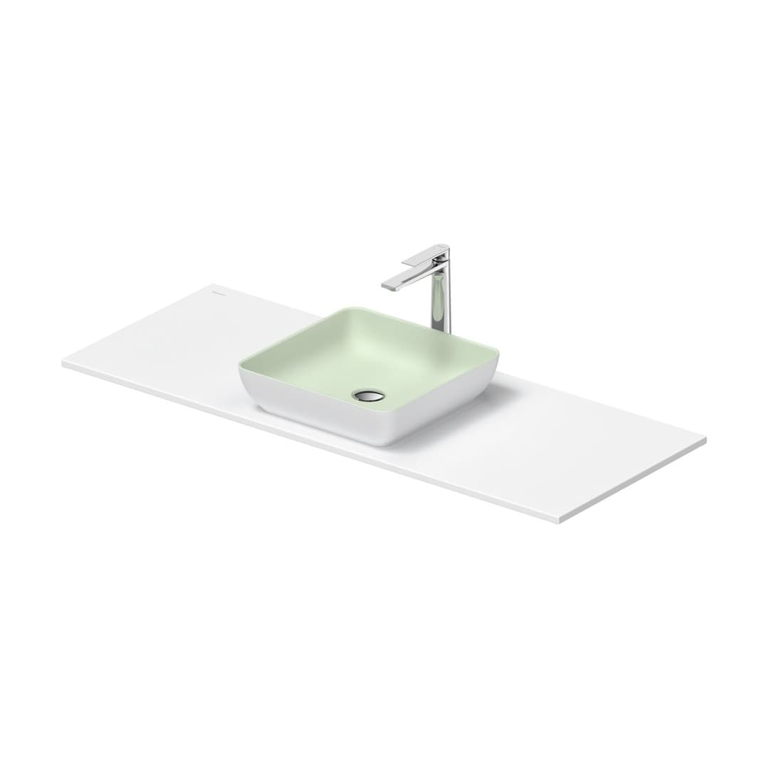 Duravit Sivida – Νιπτήρας Επικαθήμενος – 1280×500 mm, χωρίς οπή, χωρίς υπερχείλιση – Pale Green Matt, White Satin Matt (268020FG00)