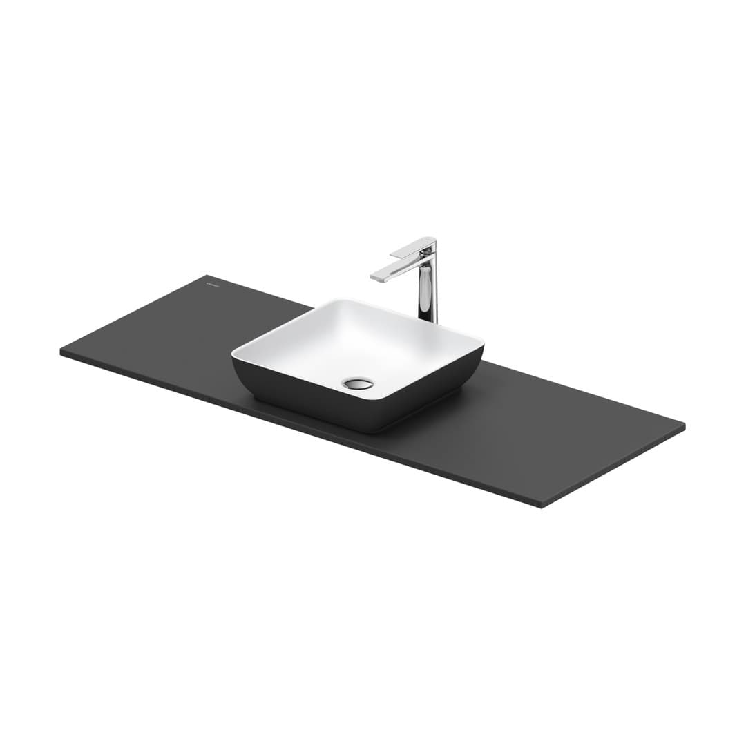 Duravit Sivida – Νιπτήρας Επικαθήμενος – 1280×500 mm, χωρίς οπή, χωρίς υπερχείλιση – White Satin Matt, Dark grey Matt (268020FI00)