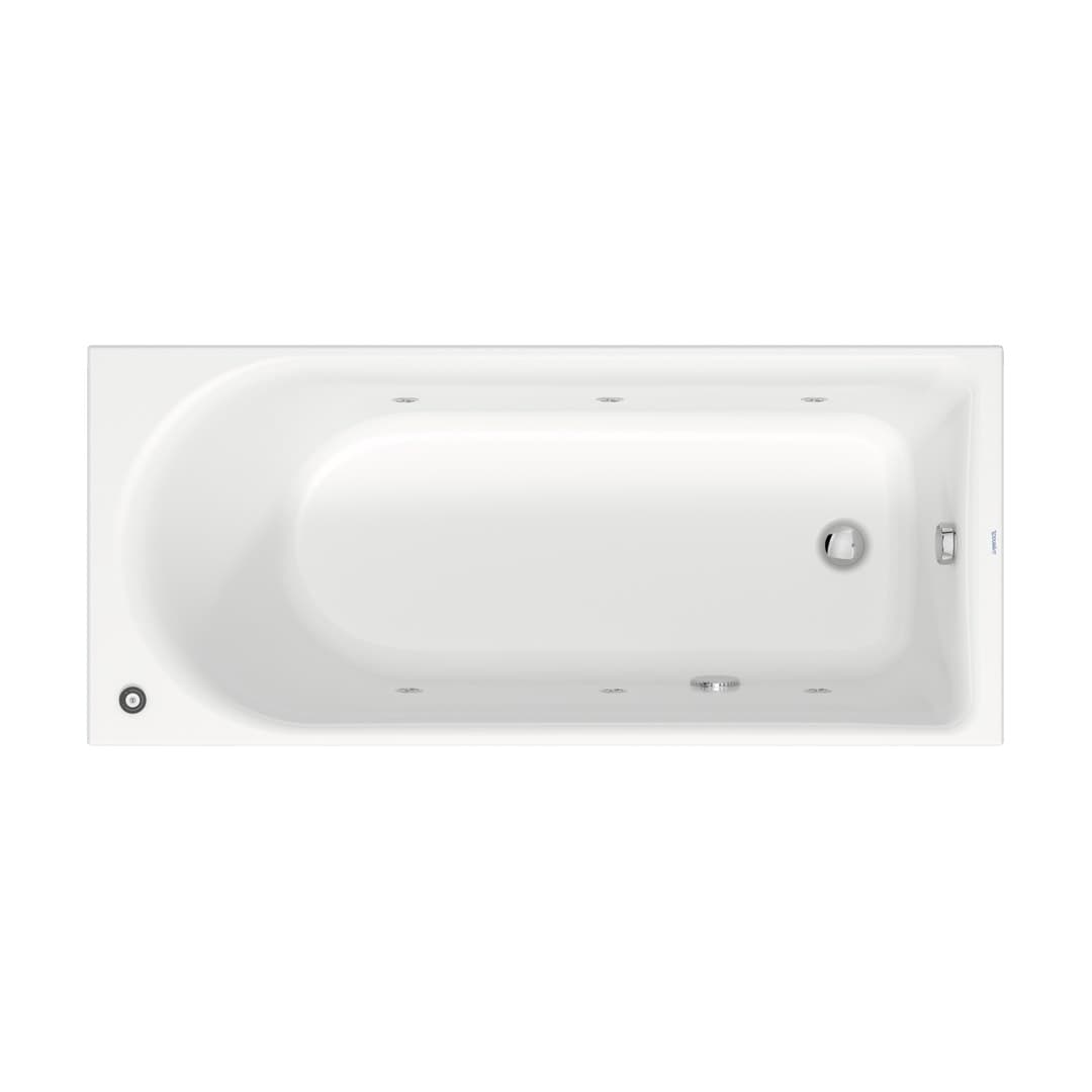 Duravit D-Neo – Μπανιέρα – 1600×700 mm, εντοιχιζόμενη, υδρομασάζ Jet Project – White Glossy (760472000JP1000)