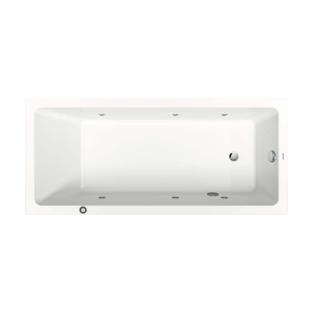 Duravit No.1 – Μπανιέρα – 1800×800 mm, εντοιχιζόμενη, υδρομασάζ Jet Project, αποχέτευση Foot end – White Glossy (760491000JP1000)