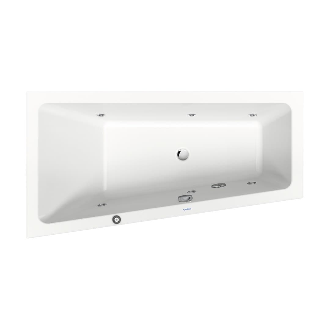 Duravit No.1 – Μπανιέρα – 1500×800 mm, εντοιχιζόμενη, αριστερή γωνία, υδρομασάζ Jet Project – White Glossy (760504000JP1000)