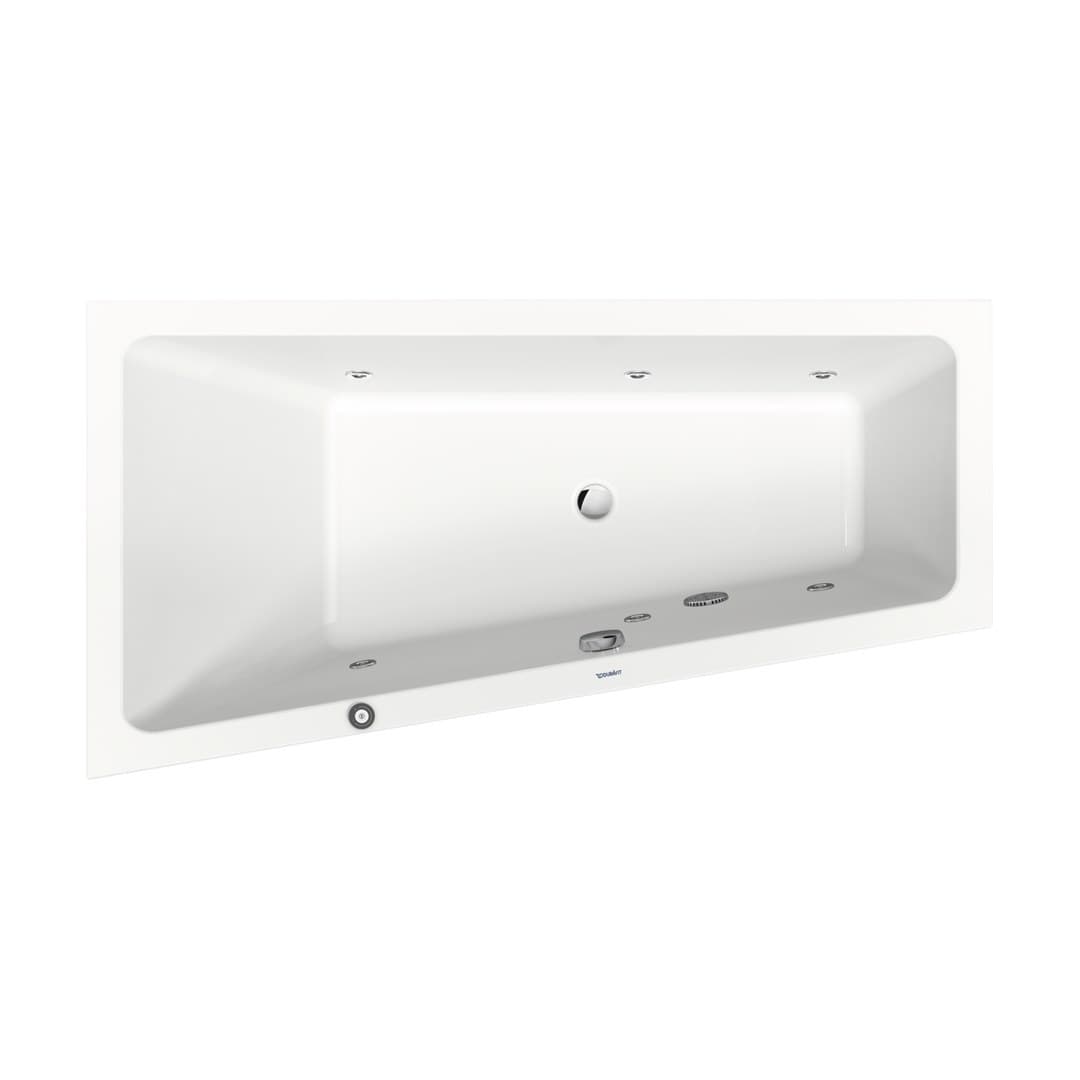 Duravit No.1 – Μπανιέρα – 1600×850 mm, εντοιχιζόμενη, αριστερή γωνία, υδρομασάζ Jet Project – White Glossy (760506000JP1000)