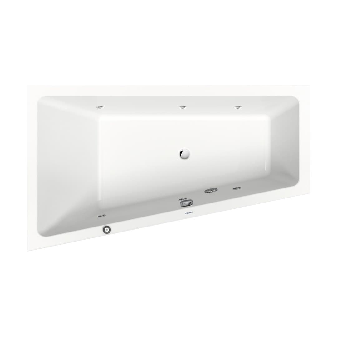 Duravit No.1 – Μπανιέρα – 1700×1000 mm, εντοιχιζόμενη, αριστερή γωνία, υδρομασάζ Jet Project – White Glossy (760508000JP1000)