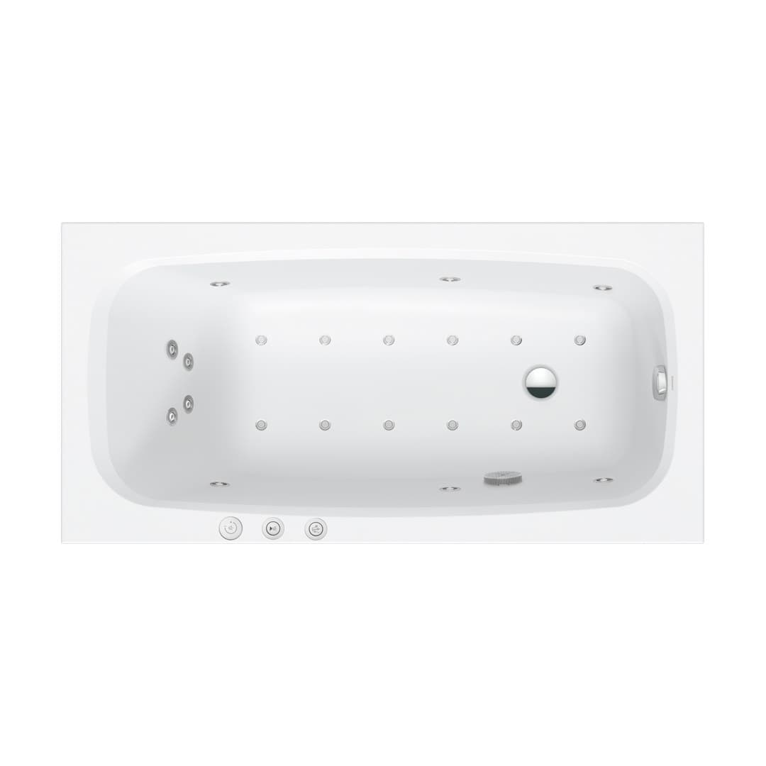 Duravit Aurena – Μπανιέρα – 1500×750 mm, εντοιχιζόμενη, υδρομασάζ Combi-System P – White Matt (760545BA0CP1000)