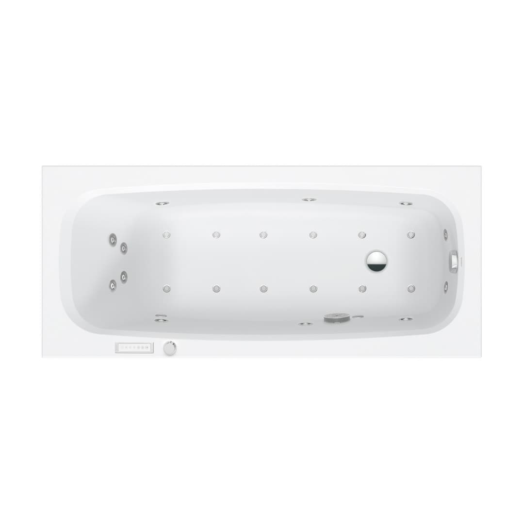 Duravit Aurena – Μπανιέρα – 1600×700 mm, εντοιχιζόμενη, υδρομασάζ Combi-System E – White Matt (760546BA0CE1000)