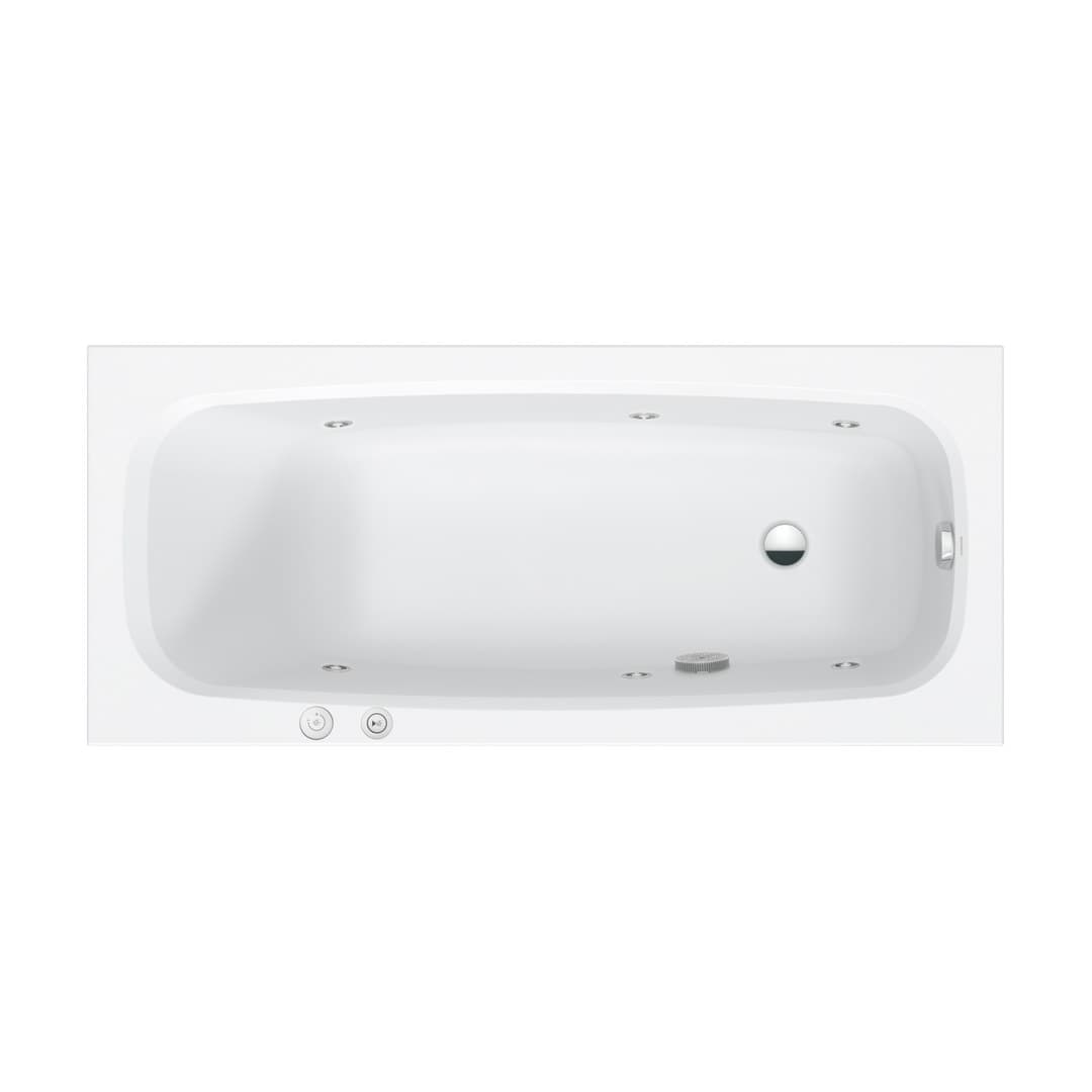 Duravit Aurena – Μπανιέρα – 1600×700 mm, εντοιχιζόμενη, υδρομασάζ Jet-System – White Matt (760546BA0JS1000)