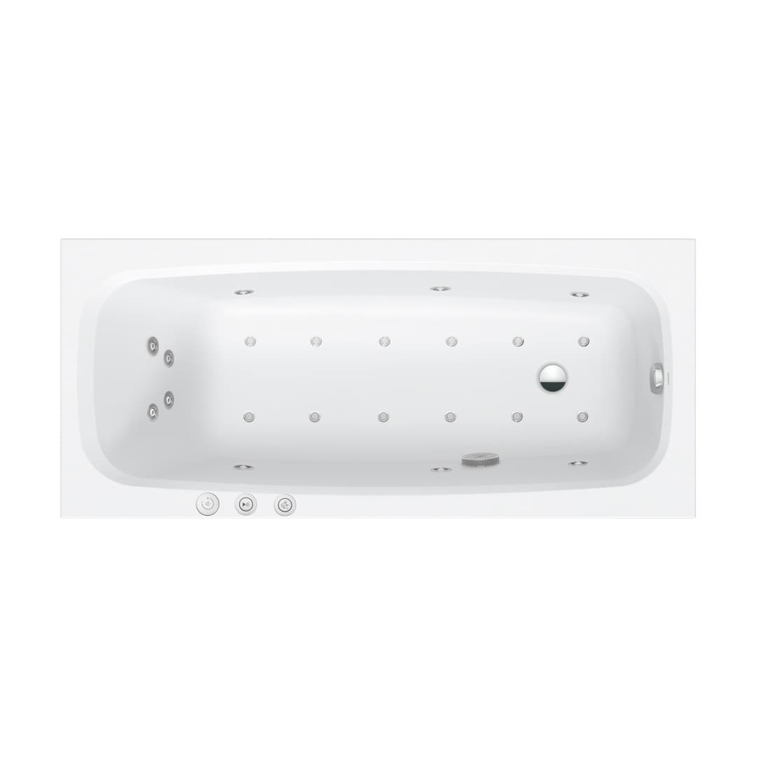 Duravit Aurena – Μπανιέρα – 1700×750 mm, εντοιχιζόμενη, υδρομασάζ Combi-System P – White Matt (760548BA0CP1000)