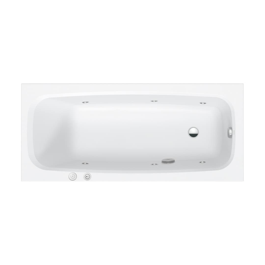 Duravit Aurena – Μπανιέρα – 1700×750 mm, εντοιχιζόμενη, υδρομασάζ Jet-System – White Matt (760548BA0JS1000)