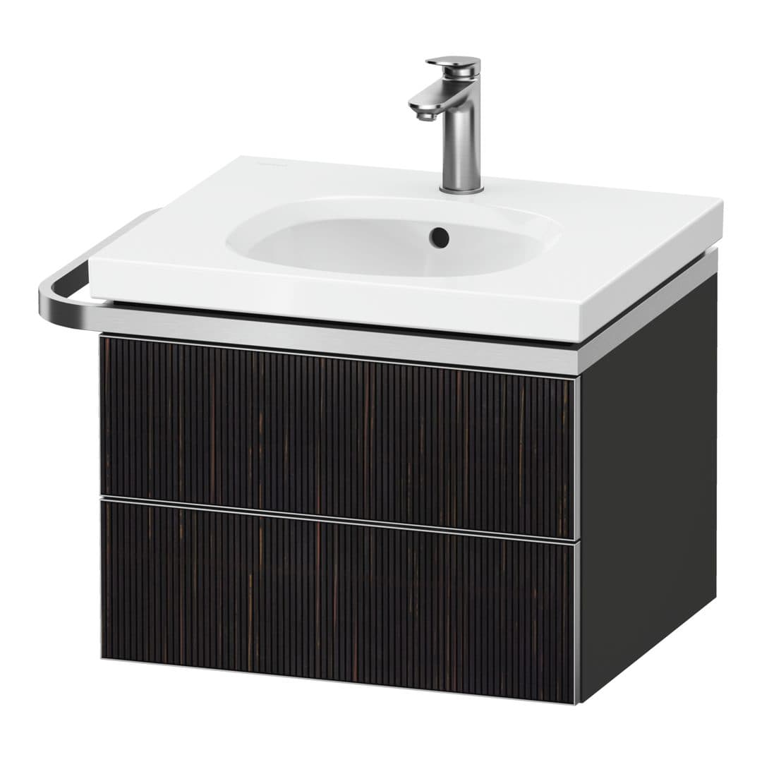 Duravit Aurena – Έπιπλο Νιπτήρα – 584 mm, 2 συρτάρια, νιπτήρας κέντρο, σώμα Graphite Super Matt, μοντέλο AU4560 – Embossed Ebony Matt, Real wood veneer (AU4560067800000)