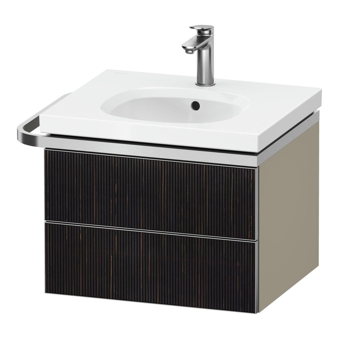 Duravit Aurena – Έπιπλο Νιπτήρα – 584 mm, 2 συρτάρια, νιπτήρας κέντρο, σώμα Taupe Super Matt, μοντέλο AU4560 – Embossed Ebony Matt, Real wood veneer (AU4560067830000)