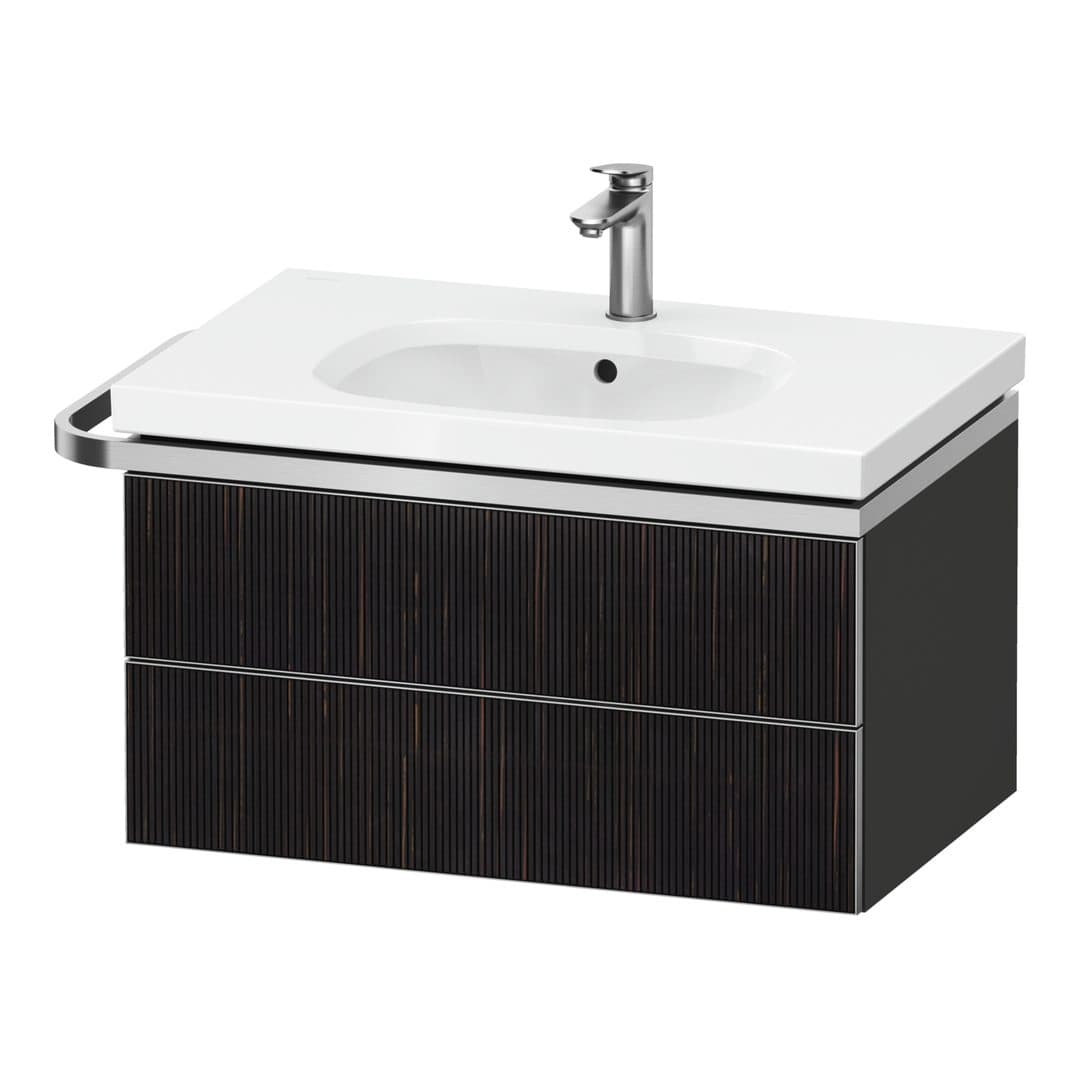 Duravit Aurena – Έπιπλο Νιπτήρα – 784 mm, 2 συρτάρια, νιπτήρας κέντρο, σώμα Graphite Super Matt, μοντέλο AU4562 – Embossed Ebony Matt, Real wood veneer (AU4562067800000)