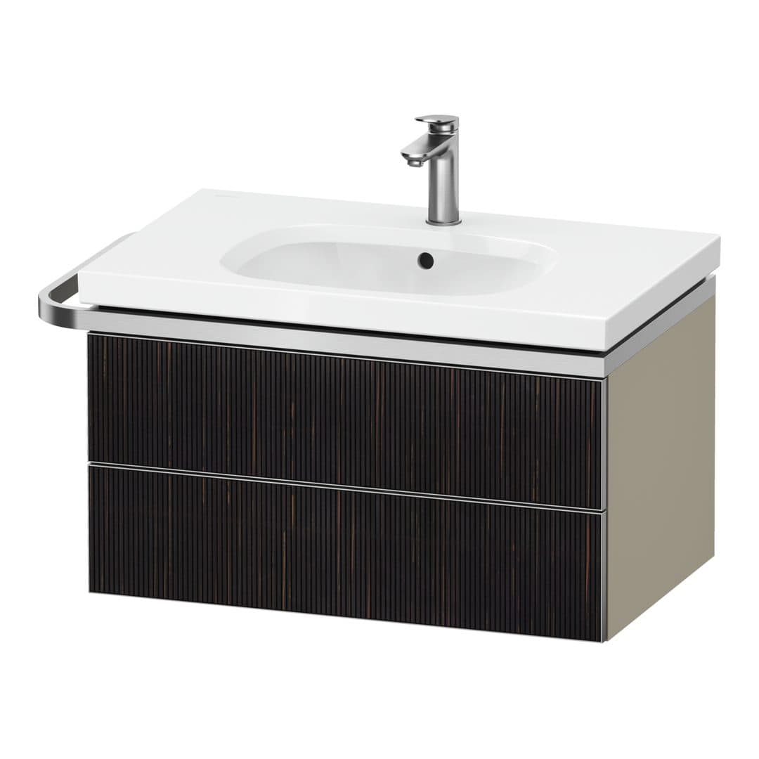 Duravit Aurena – Έπιπλο Νιπτήρα – 784 mm, 2 συρτάρια, νιπτήρας κέντρο, σώμα Taupe Super Matt, μοντέλο AU4562 – Embossed Ebony Matt, Real wood veneer (AU4562067830000)