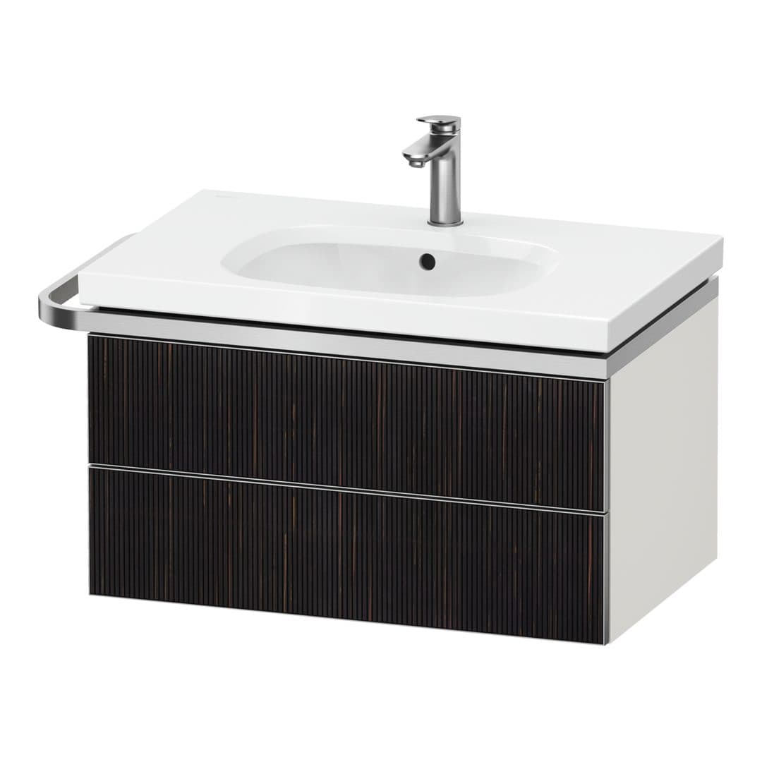 Duravit Aurena – Έπιπλο Νιπτήρα – 784 mm, 2 συρτάρια, νιπτήρας κέντρο, σώμα White Super Matt, μοντέλο AU4562 – Embossed Ebony Matt, Real wood veneer (AU4562067840000)