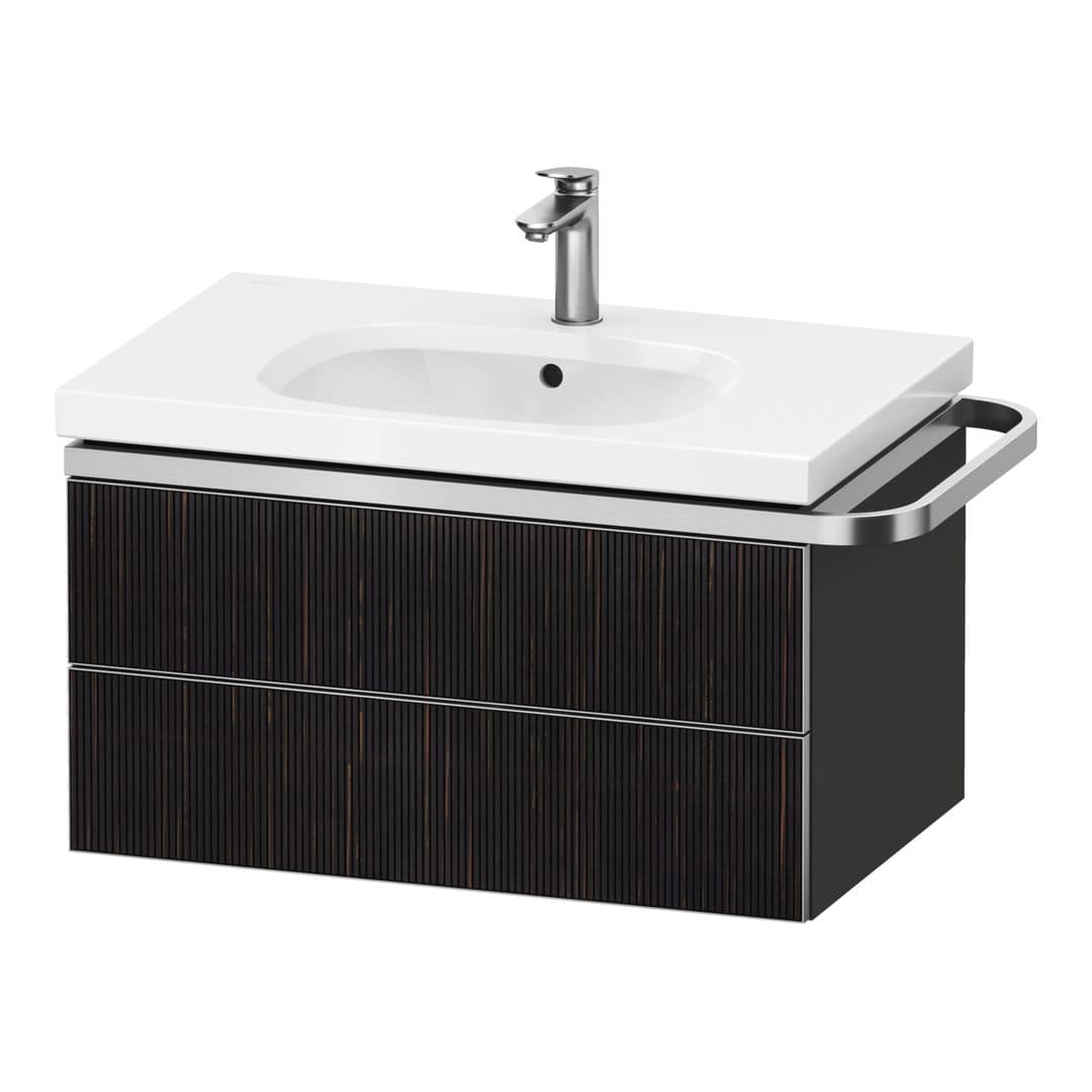 Duravit Aurena – Έπιπλο Νιπτήρα – 784 mm, 2 συρτάρια, νιπτήρας κέντρο, σώμα Graphite Super Matt, μοντέλο AU4563 – Embossed Ebony Matt, Real wood veneer (AU4563067800000)