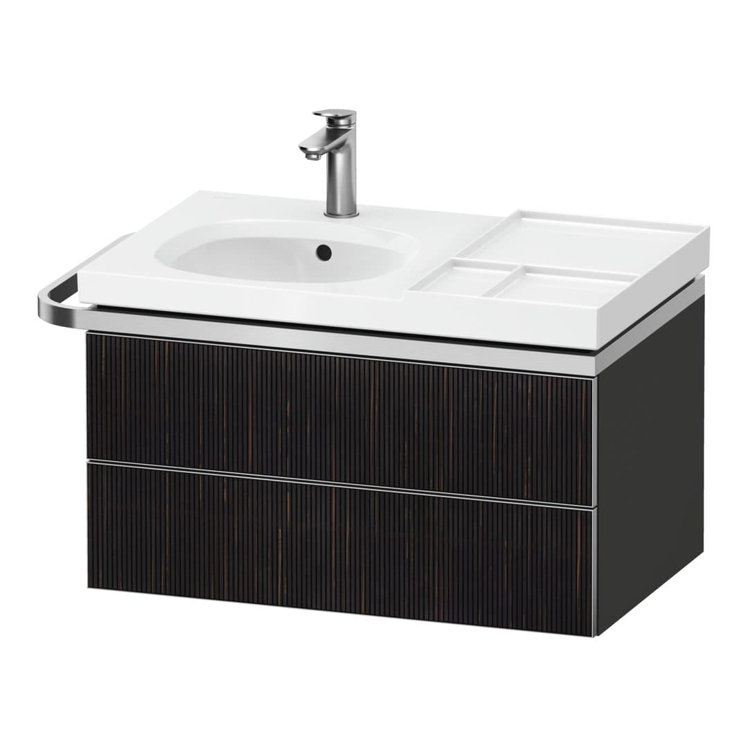Duravit Aurena – Έπιπλο Νιπτήρα – 784 mm, 2 συρτάρια, νιπτήρας αριστερά, σώμα Graphite Super Matt, μοντέλο AU4564 – Embossed Ebony Matt, Real wood veneer (AU4564067800000)