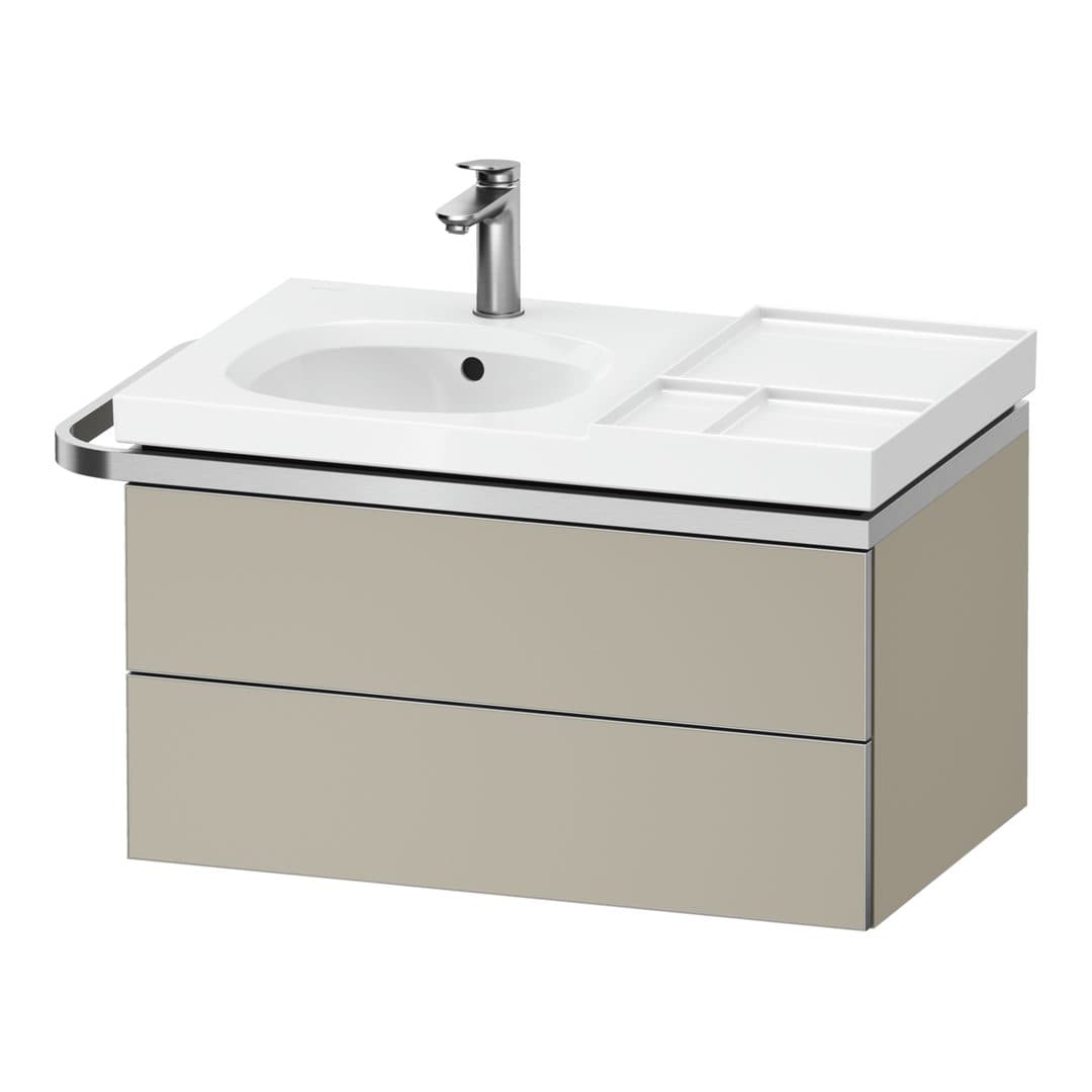 Duravit Aurena – Έπιπλο Νιπτήρα – 784 mm, 2 συρτάρια, νιπτήρας αριστερά, μοντέλο AU4564 – Taupe Super Matt, Decor (AU4564083830000)